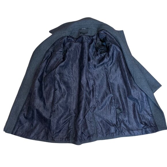 Worthington Womens SZ M Lined Gray Wool Asymmetrical Zip Collared Pea Coat - Picture 4 of 9